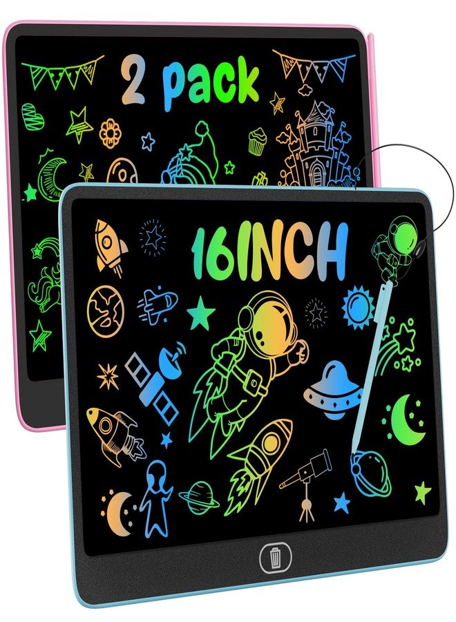 Electight LCD Writing Tablet, 2PCS 16 Inch Colorful Drawing Pad for Kids, Eye Protection Drawing Pads with Lock & Erase FUNC, Birthday and Christmas Gifts for 3 4 5 6 7 8 Year Old Girls Boys - Image 1